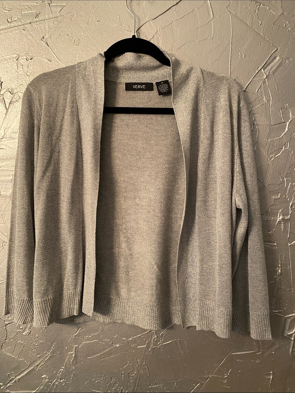 Silver Open-Front Women's Cardigan Sweater
